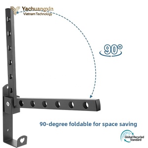 YCX Flat Iron Connector <b>Bracket</b> <b>Black</b> Oxide Finish 90 Degree Foldable for Space Saving Home Installation Hardware - Product Image 5