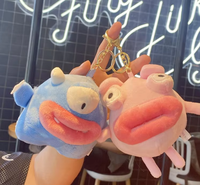Super doux en peluche porte-clés pendentif Couple cadeau moche mignon saucisse bouche monstre peluche voiture porte-clés suspendu poupée en peluche jouet