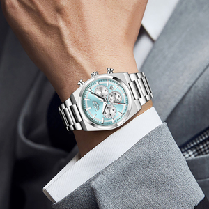 <span class=keywords><strong>Reloj</strong></span> LIGE LG89200 <span class=keywords><strong>Precio</strong></span> al por Mayor, Esfera Azul, Acero Inoxidable, Cronógrafo, Luminoso, <span class=keywords><strong>de</strong></span> Lujo, Resistente al Agua, con Fecha, para Hombre + Caja - Product Image 6
