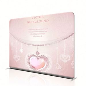 ฉากหลังถ่ายรูปหรูหราสีชมพูแบบกำหนดเอง ขนาด 10x10 ฟุต พกพาสะดวก สไตล์เรโทร ทำจากกระดาษ สำหรับงานแต่งงาน โบสถ์ หรืองานโปรโมชั่น - Product Image 1