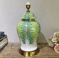 Antique chinois peint à la main Bok Choy grand pot de gingembre en céramique porcelaine lampe de Table pour salon chevet décoratif maison