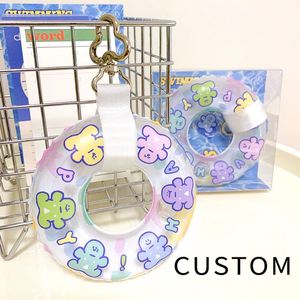 Custom Mini Cute Colorful <b>Inflatable</b> Swim Ring Keychain PU Plastic <b>Pool</b> Floating <b>Swimming</b> Keychain with Your Picture - Product Image 2