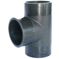 Sambungan Pipa HDPE Butt Fusion Equal Tee untuk Saluran Air, Pipa Polietilena Pe 100 Sdr 13.6 Berkualitas Tinggi