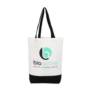Stampa all'ingrosso di borse Tote in tela semplice borse in tessuto con Logo stampato personalizzato in cotone Tote Bag con manico Shopping