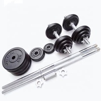 Ensemble d'haltères et de barres réglables en acier chromé et tungstène, 20 kg et 40 kg, durable, pour musculation et exercices des bras