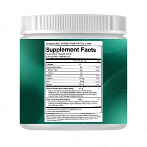 Superalimento mineral orgánico de etiqueta privada Fibra dietética Super Greens Polvo vegetal Suplemento multivitamínico completo para adultos - Product Image 2