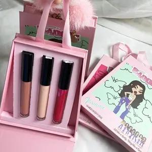 Bán Buôn Tùy Chỉnh Son Bóng Bao Bì Hộp Xử Lý Túi Quà Tặng Nhãn Hiệu Riêng Lip Gloss Son Môi Bó Kit 3 Son Môi Bộ