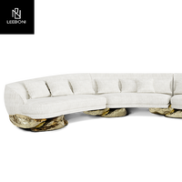 Nouveau design, ensemble de canapés de meubles de salon Boca sur mesure, canapé incurvé blanc de luxe