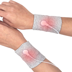 2025, venta al por mayor, accesorios de masaje TENS, brazalete de muñeca de fibra de plata conductora, masajeador de muñeca conductor de estimulación manual - Product Image 1