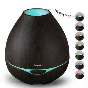 Humidificador ultrasónico de escritorio para el hogar, difusor de aceite de aromaterapia de grano de madera - Product Image 1