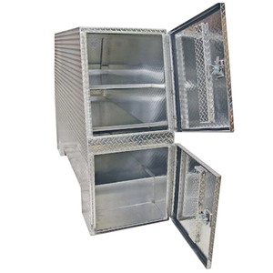 Boîte à outils robuste en aluminium à motif diamanté, à poser derrière la cabine, pour camion à plateau ou benne basculante - Product Image 4