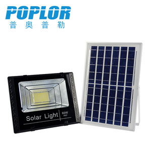 Lámpara Solar Poplor de 60W IP67, Iluminación LED para Exteriores con Control Remoto, Panel ABS Impermeable - Product Image 1
