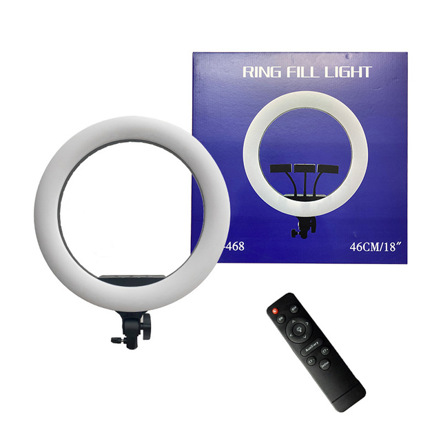Hot Sale 55W Dimmable LED Ring Light 18 Inch 45cm Remote Control for Makeup Live Video Photographic Lighting 2.1m Tripod Stand