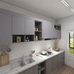 Gabinetes de Cocina de Color Gris Mate Lacado de 3m - Product Image 2