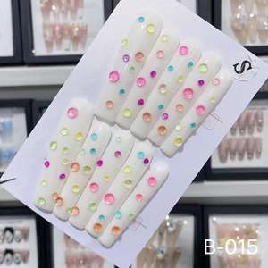 3D maravilloso Cristal de alta calidad 100% hecho a mano Gel arte prensa en las uñas al por mayor de alta calidad ataúd uñas artificiales - Product Image 1