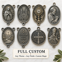 Médaille personnalisée Saint Joseph et Médaille Saint Esprit en finition métal antique pour cadeaux d'église en gros, fournisseur OEM, exportateur en vrac