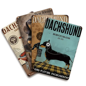 Panneau métallique Teckel aux pattes courtes et au torse long, cadeau pour les amoureux des animaux, pour les propriétaires <span class=keywords><strong>de</strong></span> chiens, décoration pour la maison, la cuisine, le bureau - Product Image 1