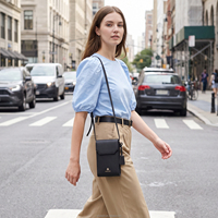 Sac bandoulière pour téléphone en cuir véritable REALIKE, petite pochette pour téléphone portable avec bandoulière réglable pour femmes, pour un usage quotidien