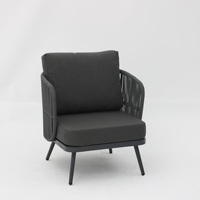 Ensemble de canapés modulaires d'extérieur en rotin PE courbé de luxe moderne avec table basse ronde en osier pour villa et jardin (SF225)