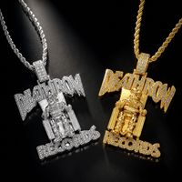 Collier pendentif Hip Hop Iced Out en laiton avec zircone cubique, chaîne dorée et argentée, bijoux de rappeur pour hommes et femmes, cadeau