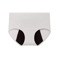 Culotte menstruelle pour femme, taille mi-haute, 3 couches, anti-fuite, absorbante, en pur coton respirant, tricotée unie