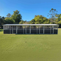 Box à chevaux portable d'extérieur, ensemble de boxes pour chevaux avec structure en acier, porte à charnières, abri de toit pour grange, panneaux HDPE 2x3m