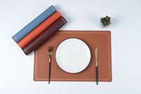 Sets de table Jieyu en PU, 45x30cm, épaisseur 1,5mm, écologiques, antidérapants, résistants aux taches, durables, lot de 6, imitation cuir.