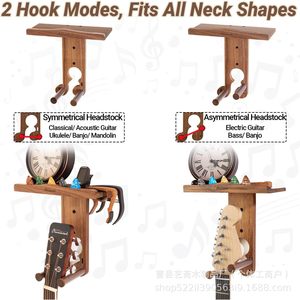 Soporte de pared de madera para guitarra, soporte de exhibición de una sola capa de madera maciza para ukelele y guitarra, decoración para sala de estar - Product Image 3