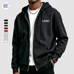 เสื้อฮู้ดซิปผู้ชายผ้าฟลีซโพลีเอสเตอร์ 100% คุณภาพสูง แขนยาว แบบเรียบง่าย สไตล์ลำลอง มีกระเป๋า รับผลิตตามสั่งขายส่ง - Product Image 2