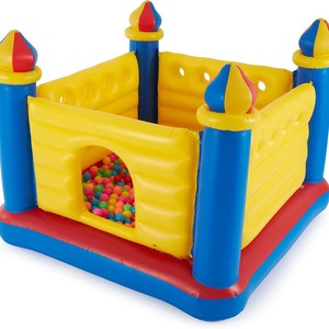 บ้านลมเป่าลมพร้อมลูกบอลสำหรับเด็ก ใช้ในบ้าน ทำจากวัสดุ PVC - Product Image 1