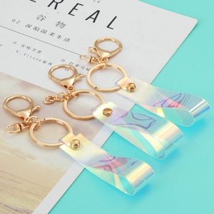 Llavero de cuerda de cuero mágico láser DIY, venta al por mayor, botella de arena movediza, accesorios de Material, colgante de bolso de mano para llave de coche-F - Product Image 1