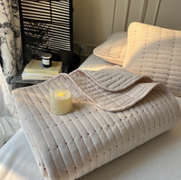 Ensemble de literie en tissu polaire chaud pour l'hiver, couvre-lits légers gris bleuâtre, couvre-lit 3 pièces avec 2 taies d'oreiller