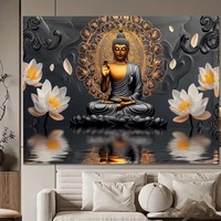 Tapisserie murale en polyester à motifs variés, facile à accrocher, décoration murale, impression HD, vente en gros, lavage à la main, style bohème
