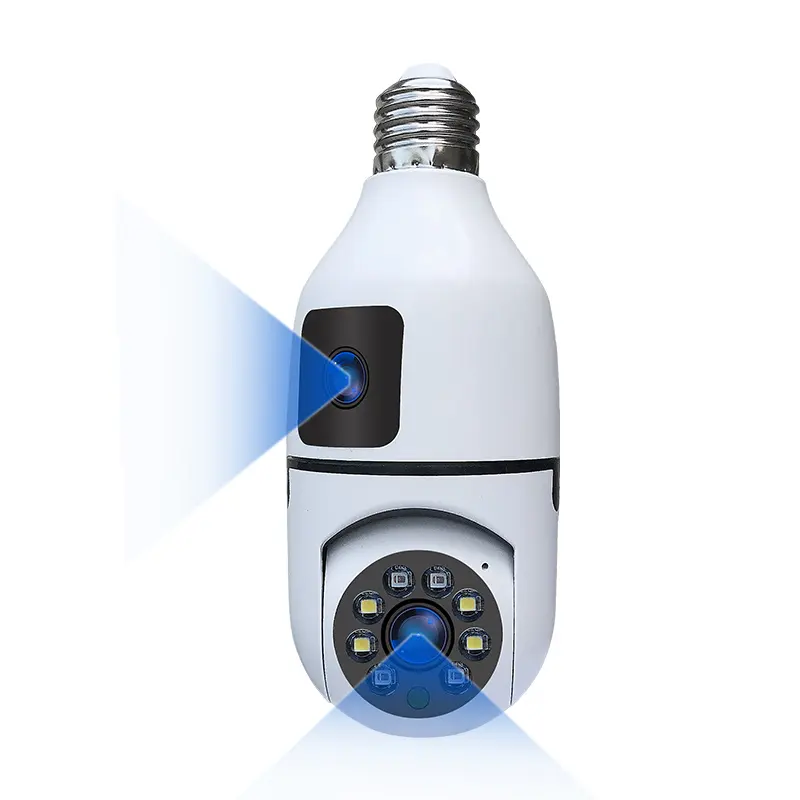 Barato 360 cámara de bombilla de visión nocturna interior seguimiento automático seguridad E27 soporte de lámpara PTZ WiFi bombilla V380 Pro Cámara IP