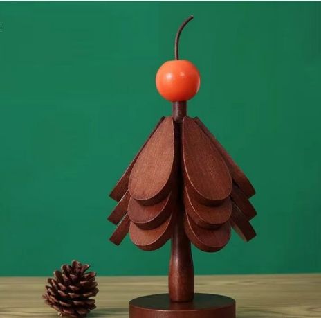 ต้นคริสต์มาสสไตล์แอปเปิ้ลสันติภาพ [3ชิ้น + ฐาน]