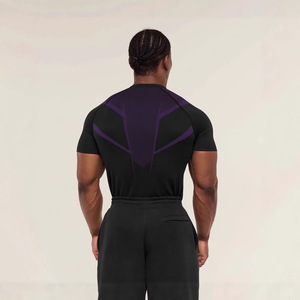 Camiseta Deportiva Estampada para Hombre, Ajustada, de Secado Rápido, Transpirable, Elástica, con Cuello Redondo y Manga Corta - Product Image 2