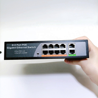 Convertisseur de média FTTH GPRS avec switch Ethernet Gigabit PoE inversé 10/100/1000M, 8 ports LAN RJ45 UTP et 2 ports fibre SC