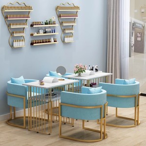 Factory Supply Wholesale Light Luxury Modern Design Style <b>Nail</b> Salon Furniture Set <b>Nail</b> Salon <b>Table</b> and Chair Set - Product Image 1
