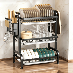 Escurridor de Platos para Encimera de Cocina, Tabla de Cortar, Cajón, Bandeja de Drenaje, Organizador de Almacenamiento para Esquina de Encimera, Ahorro de Espacio - Product Image 2