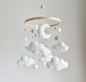 Mobile per Culla con Luna, Stelle e Nuvole, Decorazione per Cameretta Neonato, <span class=keywords><strong>Regalo</strong></span> per Neonati - Product Image 4
