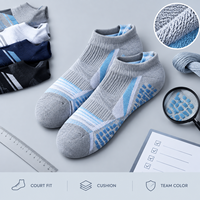 Chaussettes de sport basses à motif graphique, avec grip et amorti, ajustement cheville, logo assorti, échantillon d'emballage, homologation
