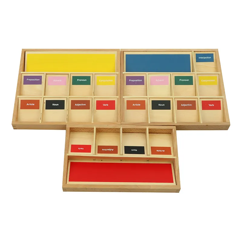 LA128 Educational wooden language toys Grammar Boxes - 1 Montessori material