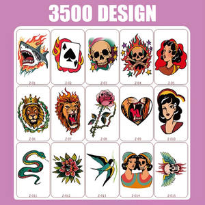 Autocollants de tatouage temporaires en papier vintage américains traditionnels sexy et tendance pour le corps, imperméables, bras, jambe, blanc, fête, festival - Product Image 5