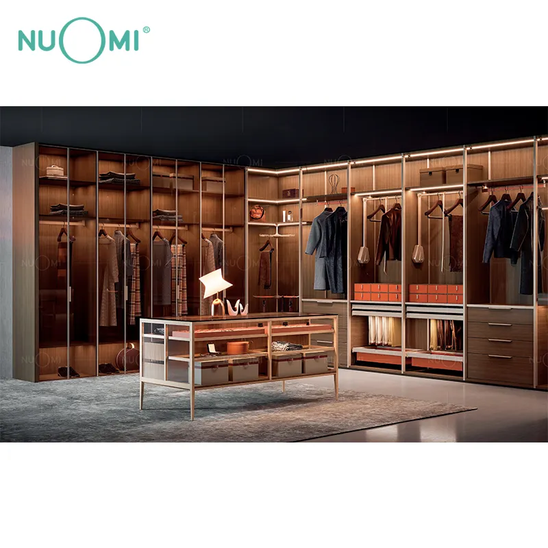 Nuomi New Design Luxury Walk in Closet Organizer Wardrobe Accessories Design Modular Furniture Bedroom Modern Wardrobe