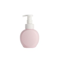 Flacon pompe en mousse HDPE rose de 300 ml, ovale plat, pour savon pour les mains, shampoing et nettoyant pour le visage
