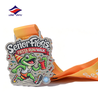 LZY 20Y Médaille rotative personnalisée en métal émaillé pour souvenirs de course à pied (5km, 10km, demi-marathon) avec ruban