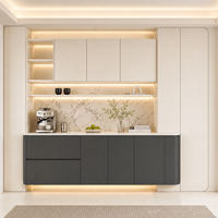Buffet moderne de luxe sur mesure en bois massif écologique avec éclairage LED intégré pour salle à manger et cuisine
