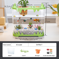Petit aquarium de bureau, aquarium en plastique AS haute transparence avec filtre intégré, réservoir écologique silencieux pour aquascaping de table à domicile
