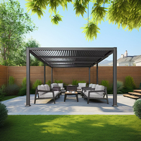 Pérgola de Aluminio Youya para Exteriores, Impermeable, Tamaño Personalizado, para Patio, Jardín, Bioclimática, Resistente al Viento