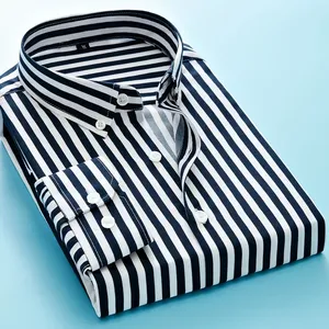 Luxury Elegant Men's Solid Casual <b>Flannel</b> Shirts Long Sleeve V-neck Spring 100% Cotton - Product Image 4